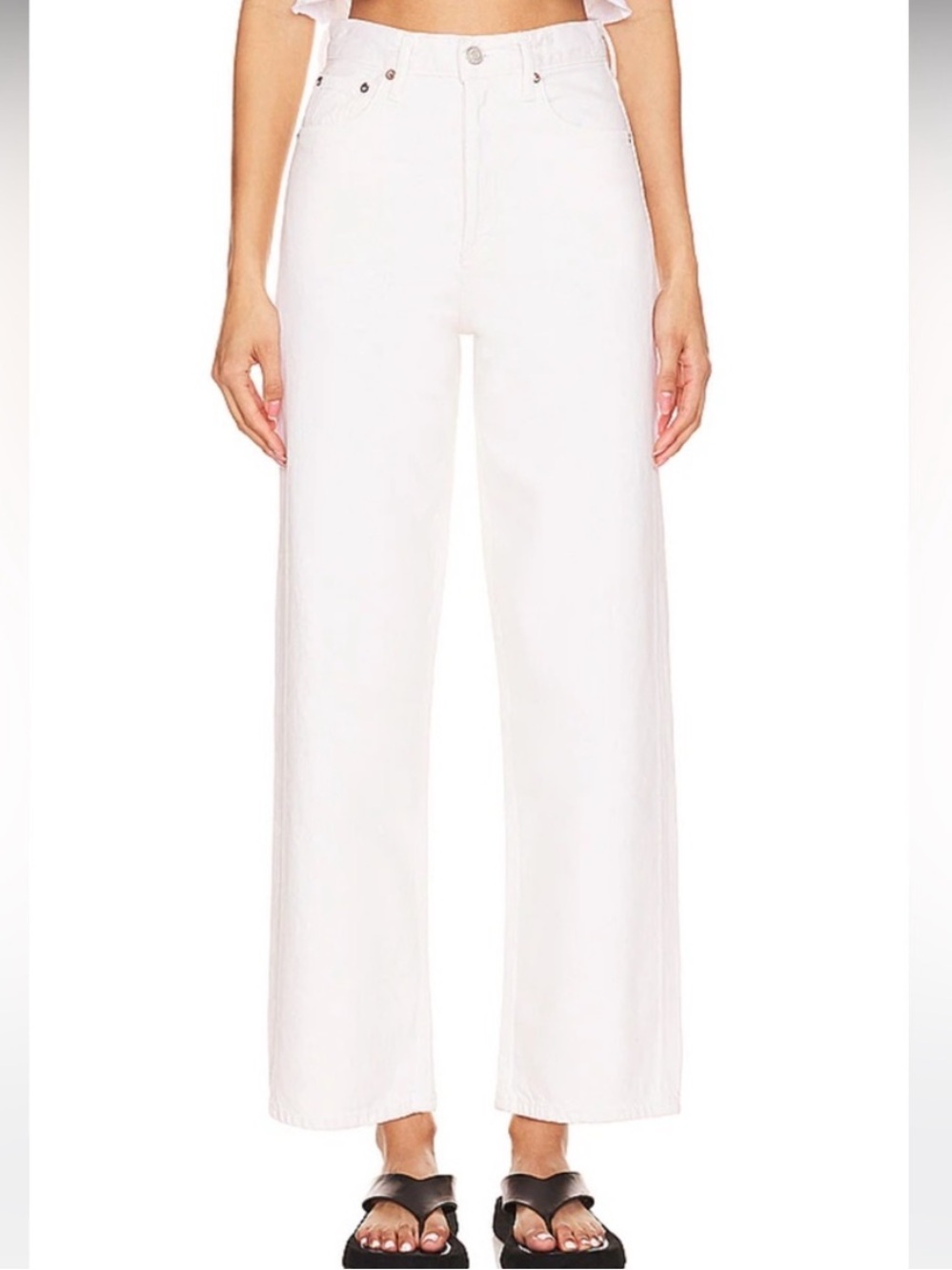Agolde Ren White Wide Leg Jeans